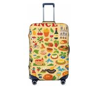 ZTPOWQA Housse de valise extensible universelle avec impression artistique et culture, accessoire de voyage, Noir , XL, Bagage à main