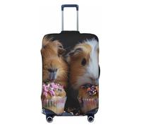 ZTPOWQA Housse de valise extensible universelle avec imprimé cochons d'Inde et cupcakes, Noir , S, Bagage à main