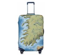 ZTPOWQA Housse de valise extensible universelle avec motif carte de la Grèce, Noir , XL, Bagage à main