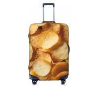 ZTPOWQA Housse de valise lavable avec imprimé de pommes de terre - Protection de bagage personnalisée - Élastique - Anti-rayures, Noir , L