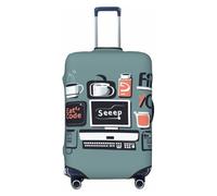 ZTPOWQA Housse de valise lavable imprimée programmeurs et informatiques - Protection de bagage personnalisée - Élastique - Anti-rayures, Noir , XL