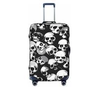 ZTPOWQA Housse de voyage décorative avec fermeture éclair dissimulée et anti-rayures, anti-poussière et motif tête de mort Noir, blanc, XL