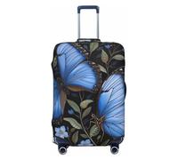 ZTPOWQA Housse universelle extensible pour valise, accessoire de voyage, motif papillons bleus, Noir , S, Bagage à main