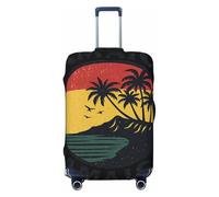 ZTPOWQA Jamaica Tropic-Standard-Scale-4_00x Housse de valise lavable imprimée personnalisée Protection de bagage élastique anti-rayures, Noir , L