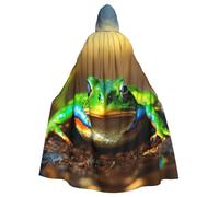 ZTPOWQA Jolie cape à capuche unisexe avec imprimé grenouille pour cosplay, carnaval, bal masqué, festivals, fêtes à thème