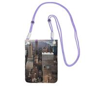ZTPOWQA New York Fashion City Print Women Men Slim Phone Crossbody Bag Waterproof Bags Festival Running Biking Use, violet, Taille unique