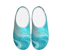 ZTPOWQA Pantoufles pratiques anti-boulochage lavables avec semelle TPR pour intérieur et extérieur Bleu pierre