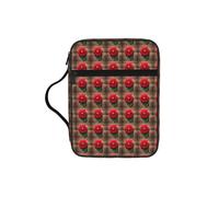 ZTPOWQA Planche en bois rétro avec imprimé dahlia rouge pour homme et femme, pasteurs, organiseur étanche pour écritures