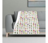 ZTPOWQA Présentation de divers légumes Imprimés Couverture en flanelle douce chaude et confortable pour lit, canapé, voyage, camping, hiver automne