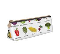ZTPOWQA Présentation de divers légumes imprimés trousse à crayons adolescents grande capacité sac de rangement scolaire quotidien essentiels