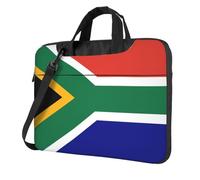 ZTPOWQA Sac à bandoulière élégant pour ordinateur portable avec motif drapeau sud-africain pour le bureau, les affaires, les trajets quotidiens, Noir , 13 inch