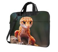 ZTPOWQA Sac à bandoulière élégant pour ordinateur portable Motif léopard sable Gecko Pour bureau, affaires, trajets quotidiens, Noir , 14 inch