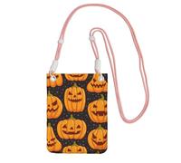 ZTPOWQA Sac à bandoulière fin résistant à l'eau avec motifs citrouille d'Halloween pour femme et homme, rose, Taille unique