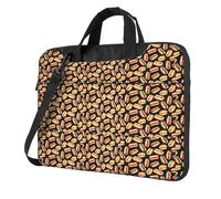 ZTPOWQA Sac à bandoulière pour ordinateur portable avec impression de hot dogs amusants pour le bureau, les affaires, les trajets quotidiens, Noir , 15.6 inch