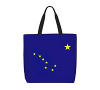 ZTPOWQA Sac de rangement extra-large respectueux de l'environnement avec imprimé drapeau de l'État de l'Alaska pour le travail, le shopping, la plage, les voyages