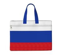 ZTPOWQA Sac de rangement pliable en toile avec imprimé drapeau russe pour documents de bureau, voyage, réunions d'affaires
