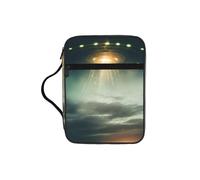 ZTPOWQA Sac de rangement pour bible avec imprimé OVNI la nuit pour hommes et femmes, pasteurs, organiseur étanche pour écritures