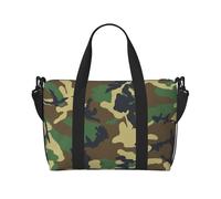 ZTPOWQA Sac de voyage polyvalent à imprimé camouflage militaire vert pour homme et femme