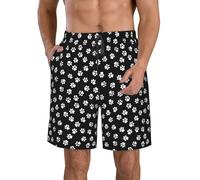ZTPOWQA Short de bain léger et extensible pour homme Motif empreintes de pattes, Blanc, XXL taille courte