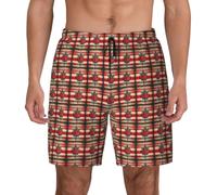ZTPOWQA Short de bain rétro pour homme avec motif drapeau du Canada - Séchage rapide - Léger - Vacances - Activités de plein air, Noir , 3XL taille courte
