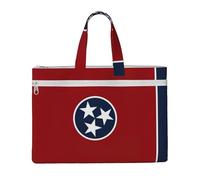 ZTPOWQA Tennessee State Flag Print Sac de rangement pliable en toile pour documents, bureau, voyage, réunions d'affaires