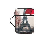 ZTPOWQA Tour Eiffel avec parapluie rouge imprimé bible sac de rangement pour hommes femmes pasteurs organisateur étanche support d'écritures