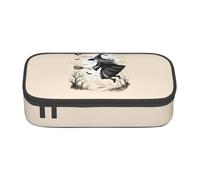 ZTPOWQA Trousse à crayons avec imprimé sorcière volante pour Halloween, adolescentes, filles, adultes, école, université, usage quotidien