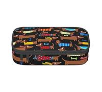 ZTPOWQA Trousse à crayons avec imprimé teckels I Love My Dog - Fonctionnelle et élégante - Pour adolescentes, filles, adultes, école, université, usage quotidien