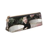 ZTPOWQA Trousse à crayons avec tasses à thé avec roses - Imprimé shabby romantique - Pour adolescents - Grande capacité - Sac de rangement pour l'école et le quotidien