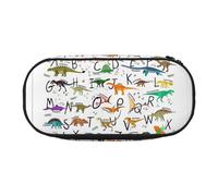 ZTPOWQA Trousse à crayons élégante et fonctionnelle avec imprimé dinosaures pour l'école, les voyages, le bureau, Noir , Taille unique, Organiseur de sac