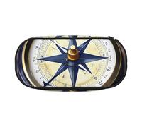 ZTPOWQA Trousse à crayons fonctionnelle avec motif boussole nautique pour l'école, les voyages, le bureau, Noir , Taille unique, Organiseur de sac