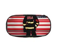 ZTPOWQA Trousse à crayons fonctionnelle avec motif drapeau des États-Unis Rouge à rayures Pour l'école, les voyages, le bureau, Noir , Taille unique, Organiseur de sac