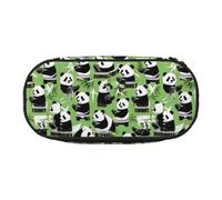 ZTPOWQA Trousse à crayons tendance avec imprimé panda en bambou pour l'école, les voyages, le bureau, Noir , Taille unique, Organiseur de sac