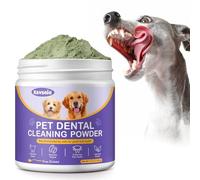 ZTSMSWY Poudre de nettoyage des dents pour chiens, poudre dentaire pour chien, élimine la plaque dentaire et le tartre pour chiens avec thé vert et probiotiques, haleine fraîche pour chien