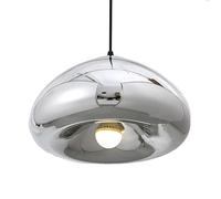 ZTTECH 300mm Argent Suspension Luminaire en Verre Processus de Placage Hauteur Réglable Lampe Suspendue Moderne pour Cuisine Salle à Manger Salon Bar et Restaurant (Argent)
