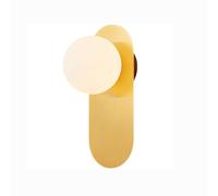 ZTTECH Applique Murale Design Moderne avec Globe en Verre Dépoli 120mm Métal Doré Lampe Murale Intérieure Éclairage Mural pour Chambre Salon Couloir Escalier (Doré)