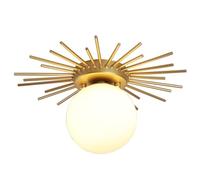 ZTTECH Applique Murale Plafonnier Métal Doré Design Soleil avec Globe Verre Dépoli G9 Lampe Intérieure Moderne pour Couloir Entrée Balcon Chambre Dressing