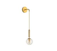 ZTTECH Globe 150mm Verre blanc & Métal Doré Appliques murales Lampe Drop Applique murale pour chevet (Verre transparent + métal doré, 1 pièce)