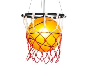 ZTTECH Lampe Suspendue Créative en Forme de Basketball avec Thème Sportif en Acrylique Hauteur Réglable Douille E27 Idéal pour Chambre d'enfant Salle de Jeux Bar Chambre et Café