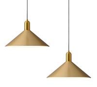 ZTTECH Lampe Suspendue Minimaliste Moderne 35 cm Hauteur Réglable Douille E27 Suspension Métallique pour Îlot de Cuisine Salle à Manger Chambre Bar Café (Or-2 pièces)