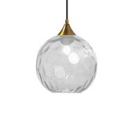 ZTTECH Suspension en Verre Clair 200 mm Style Vintage avec Douille en Métal Doré Bronze E27 Lampe Suspendue pour Îlot de Cuisine Salle à Manger Chambre Salon (Clair, 200mm)