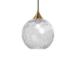 ZTTECH Suspension en Verre Clair 200 mm Style Vintage avec Douille en Métal Doré Bronze E27 Lampe Suspendue pour Îlot de Cuisine Salle à Manger Chambre Salon (Clair, 200mm)