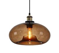 ZTTECH Suspension en Verre Marron 28 cm Style Industriel et Vintage Idéale pour Îlot de Cuisine Chambre ou Salle à Manger Hauteur Réglable Compatible Ampoule E27 (Marron)