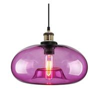 ZTTECH Suspension en Verre Violet 28 cm Style Industriel et Vintage Idéale pour Îlot de Cuisine Chambre ou Salle à Manger Hauteur Réglable Compatible Ampoule E27 (Violet)