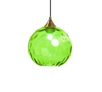 ZTTECH Suspension en Vert Ambre 200 mm Style Vintage avec Douille en Métal Doré Bronze E27 Lampe Suspendue pour Îlot de Cuisine Salle à Manger Chambre Salon (Vert, 200mm)