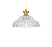 ZTTECH Suspension Luminaire Verre Vintage 30cm Hauteur Réglable E27 Lampe Suspendue pour Cuisine Salle à Manger Chambre Salon (Oro + Trasparente)