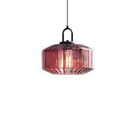 ZTTECH Suspension Verre Strié Dôme Ø28CM Style Industriel Vintage Hauteur Réglable E27 Luminaire Suspendu Pour Salle À Manger Chambre Salon Bar (Violet)