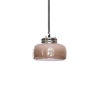 ZTTECH Suspension Vintage Industrielle 32cm avec Hauteur Réglable, Abat-Jour en Verre Café, Douille E27, Luminaire Suspendu pour Salle à Manger, Chambre, Café, Restaurant