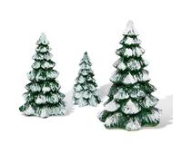 ZTTM Lot de 6 figurines avec un sens de la superposition et des hauteurs décalées - Scène de village d'hiver au pays des merveilles - Décoration de village de Noël - Vert