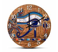 ZTTXMINGX 30cm Horloge Papyrus égyptien représentant Horus Eye Moder Horloge Murale Egypte WadUdjat décor à la Maison Voyant Oeil Horloge